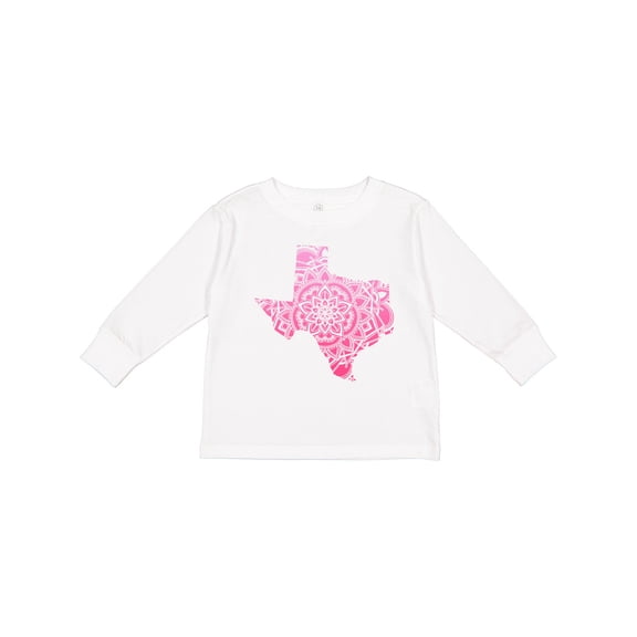Inktastic Texas Silhouette Mandala Boys or Girls Long Sleeve Toddler T-Shirt