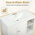 thumbnail image 6 of Without Basin White MDF spray paint double door double drawer with decorative strips bathroom cabinet 91*46*82cm, 6 of 14