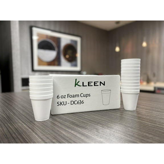 Kleen 8 oz 8J8 Insulated Foam Coffee Cups (1000 count, 8 oz) Hot & Cold