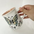 thumbnail image 3 of 15oz Ceramic Coffee Mug, Hand Painted Tea Cup for Office and Home, Cute Butterfly Mug,Best Gifts for Women and Men,Dishwasher Microwave Safe, 3 of 6