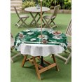 thumbnail image 5 of Outdoor Tablecloth with Umbrella Hole Zipper Green Flowers Round Tablecloth 60" Waterproof Outside Table Cloth Spring Floral Watercolor Botanical Patio Table Cover Tablecloths for Picnic Party, 5 of 8