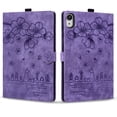 thumbnail image 2 of FJLBDE Case for iPad mini 7 A17 Pro 2024/Mini 6 2021 8.3 Inch with Stand, Card Slot, Auto Wake/Sleep, Embossed Flower PU Leather Folio Magnetic Cover with Pen Holder, Purple, 2 of 7