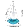thumbnail image 2 of Solar Hanging Bird Bath Fountain, 18" Blue Glass Tray with 4 Nozzles, 2-in-1 Feeder, 2 of 6