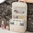 thumbnail image 2 of Sac Cosmétique Portatif à Main avec Crochet, Grande Capacité, Compartiments Secs et Humides Séparés, Sac de Toilette pour Voyage d'Affaires, Sac de Rangement, Noir, 2 of 5