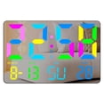 thumbnail image 1 of Labymos RGB Wall-Mounted LED Digital Clock with Ambient Light, Large Display, Adjustable Brightness, Temperature & Date Function, Silent Operation for Home & Office (Black), 1 of 7