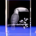 thumbnail image 4 of 1 pieza de adorno de tucán de cristal grabado con láser 3D 50*50*80mm, 4 of 5