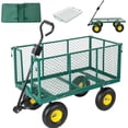 thumbnail image 3 of Elleree 880 Lbs Oversized Steel Garden Carts and Wagons,Heavy Duty Mesh Garden Dump Cart Wheelbarrow with Removable Sides and Liner for Yard Lawn, 3 of 12