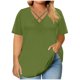 thumbnail image 2 of Hecho para Más Camisa Mujeres de Cuello en V de Gran Tamaño de Manga Corta Top Sólido, Base de Verano Deportivo Tee para el Uso Diario Y Casual Del Hogar, Bastidor de Imitación Ligero, 2 of 7
