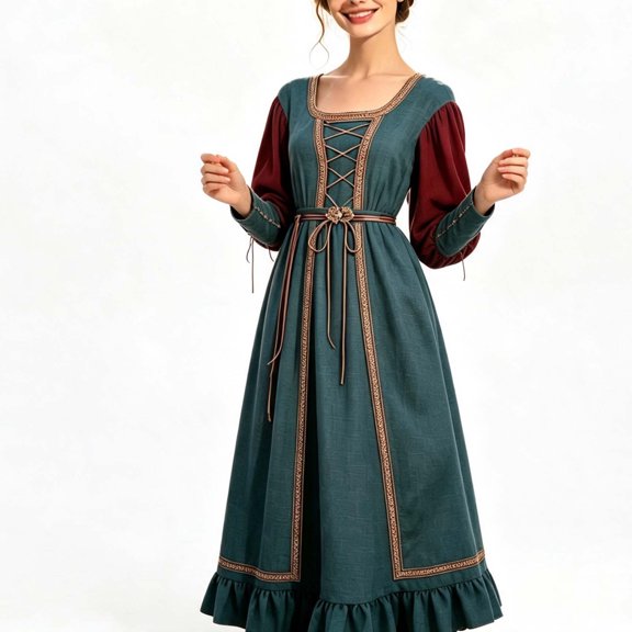 Bainana Halloween Bohemian Dress For Adult Women Medieval Theme Stage Performance Dresses For Halloween Party