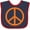 Navy and Red, variant on Inktastic Funky Orange Peace Sign Boys or Girls Baby Bib