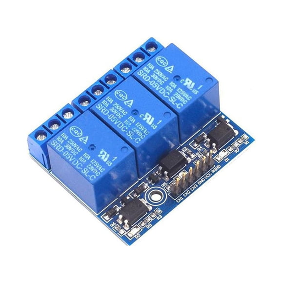 Ruiboury 3 Channel Relay Module Optocoupler Isolation Practical Control Modules Durable Opto-isolated 3.3V 5V Signal High-voltage Relay 12V