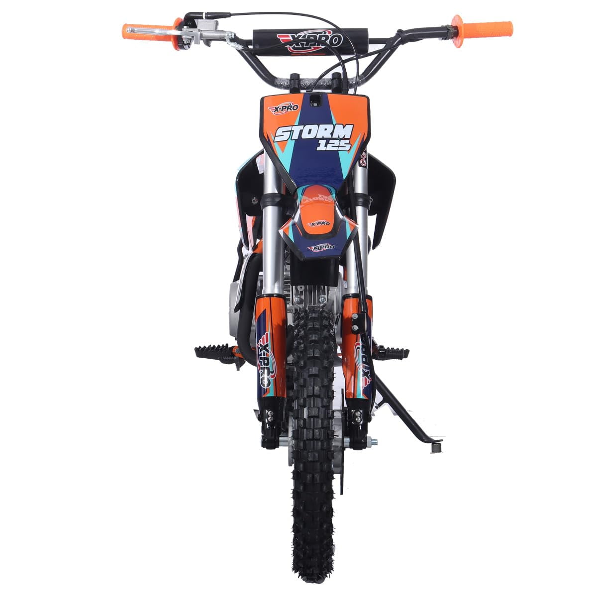 X-Pro Brand New Storm 125cc Dirt Bike with 4-Speed Semi-Auto Transmission, Kick Start, Big 14"/12" Tires!
