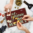 thumbnail image 4 of Eat Drink and Be Merry Cutting Board, Christmas Theme Noel Typography on Stars Snowflake Background, Decorative Tempered Glass Cutting and Serving Board, Small Size, Beige Green, by Ambesonne, 4 of 5