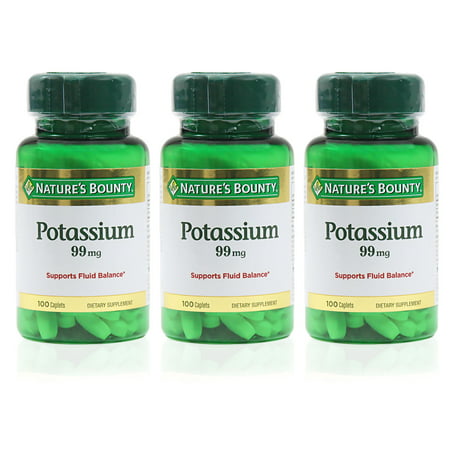 NATURE'S BOUNTY POTASSIUM 99MG 100 COUNT Pack of (Best Form Of Potassium)