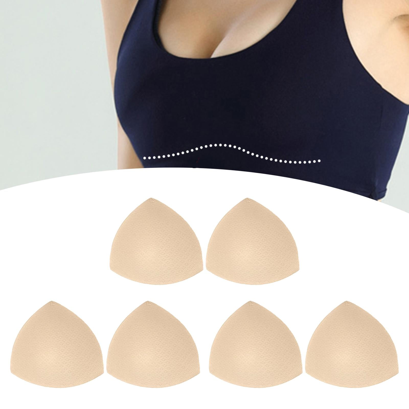 3 Pairs Bra Insert Pads, Breathable Triangle Shaped Edge Sewn Pads with  Massage Dot for Women Swimsuit, Sports Bra, Dresses