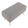thumbnail image 7 of Lumisource Storage Contemporary Bench in Natural Wood and Grey Fabric, 7 of 7