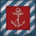 thumbnail image 3 of Grey, Jace 12x12 Black Modern Framed Museum Art Print Titled - Striped Anchor, 3 of 5