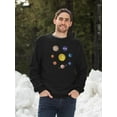 thumbnail image 2 of NASA Nasa Watercolor Solar System Sweatshirt Men -NASA Designs, Male 3X-Large, 2 of 4
