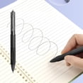 thumbnail image 4 of Retractable Gel Pens, 0.5mm Fine Point Black Ink Pen with Refillable 0.03 fl oz Ink for Office Notes Journaling Planner, Black Barrel, 4 of 6