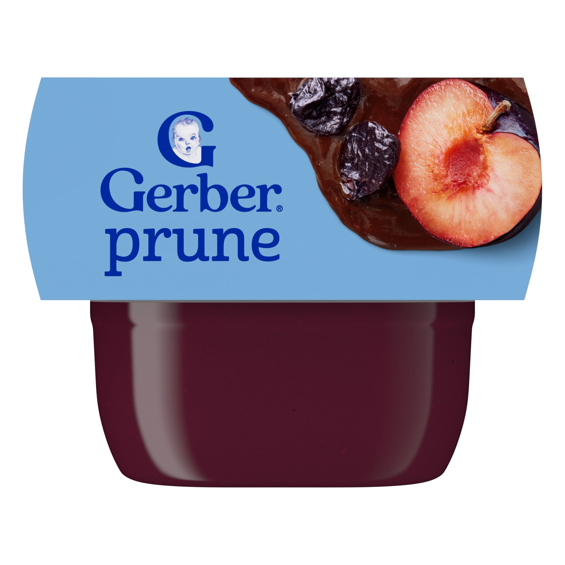 (8 pack) Gerber 1st Foods Baby Food, Prune, 2 oz Tubs (2 Pack)