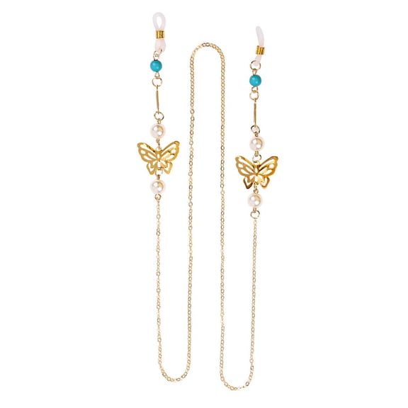 1pc Fashion Eyeglass Chain Alloy Decor Anti-slip Eyewear Rope Glasses Hanging Strap (Golden)