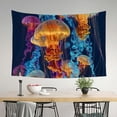 thumbnail image 2 of RKSupls Christmas Tapestry Wall Art, Jellyfish Sign Hanging Tapestry Decoration for Happy New Year Bedroom, Living Room, Dorm, Apartment Home Decor,60*40in, 2 of 5