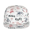 thumbnail image 2 of Daiia Cute Magic Bunny print Flat Bill Hats Flat Brim Trucker Cap Baseball Cap Adjustable Classic Low Profile Hat Unconstructed Plain Cap, 2 of 9
