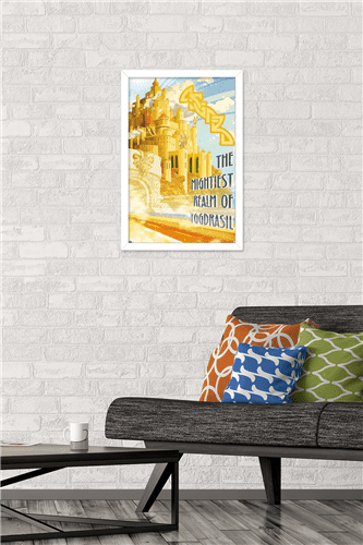 Marvel: Hero Lands - Asgard Wall Poster, 14.725" x 22.375" Framed