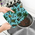 thumbnail image 4 of Eveokoki 2 Pcs Beach Kitchen Towels Vintage Tropical Dish Towel Set Ocean Animal Themed Hand Towels Soft Dish Towels for Kitchen Decorative Absorbent Tea Towels for Bathroom, 4 of 5
