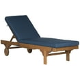 thumbnail image 4 of SAFAVIEH Outdoor Collection Newport Chaise Chair & Side Table Natural/Navy, 4 of 10