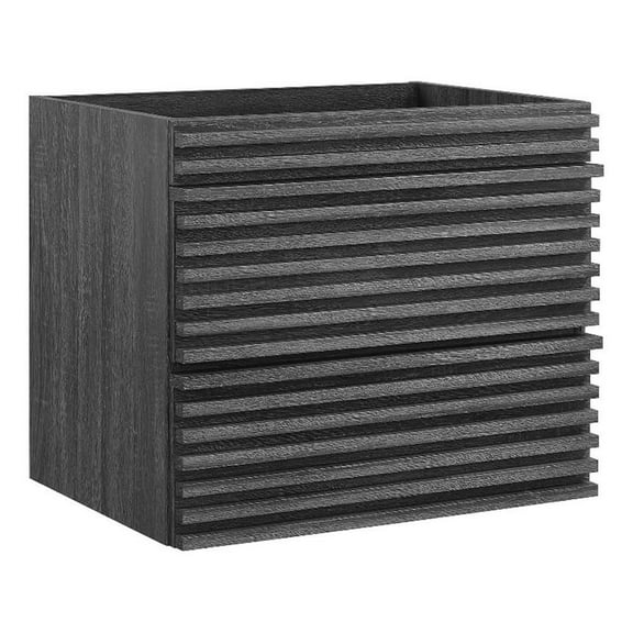 Modway Render 23.5" MDF Wood Wall-Mount Bathroom Vanity Cabinet in Charcoal