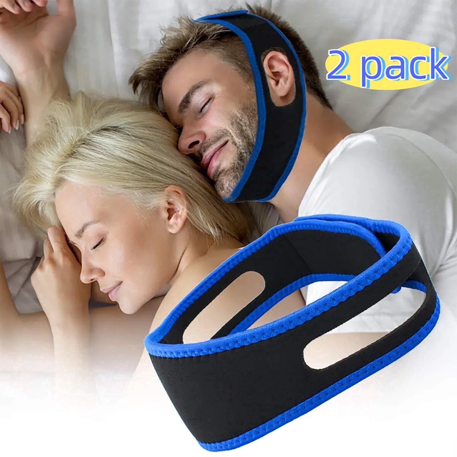 XunKA 2 pack Anti Snoring Chin Strap, Snoring Solution Adjustable Snore Stopper for Men Women - Advanced Sleep Aids