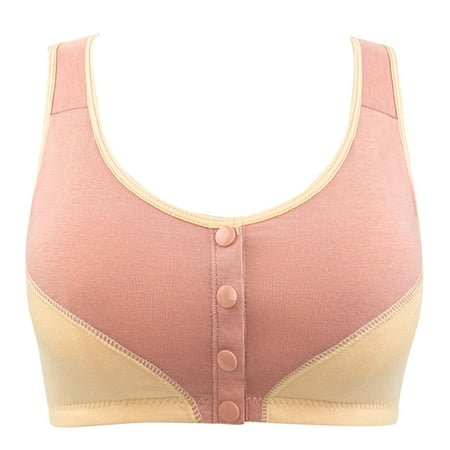 XFLWAM Womens Full Coverage Front Closure Bras Daisy Bra Push Up Comfort Snaps Wireless Everyday Bras