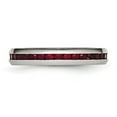 thumbnail image 3 of Chisel Stainless Steel Polished 4mm January Dark Red CZ Ring, 3 of 7