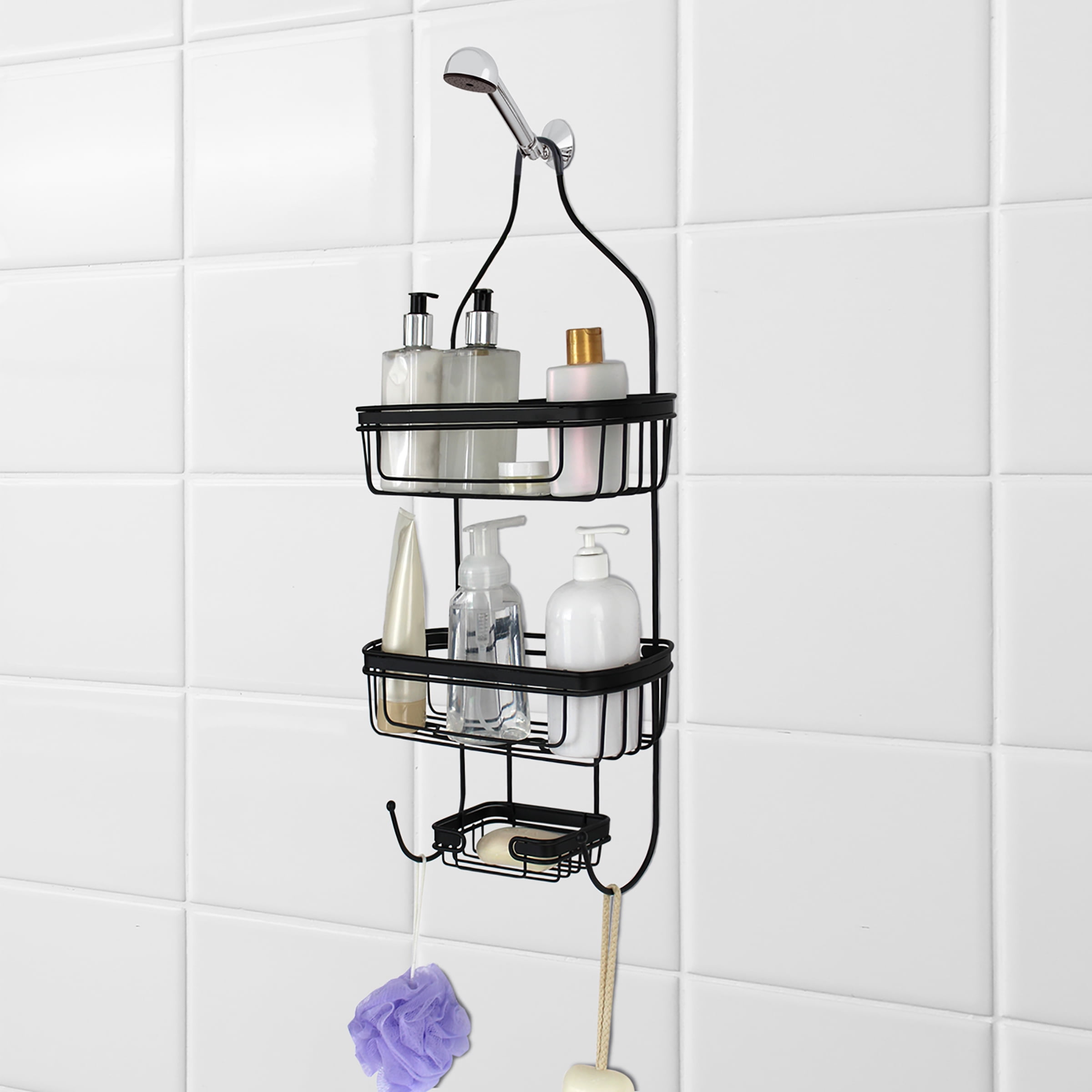 Home Basics NEW Chrome Large Shower Caddy with Soap Dish SC00519 