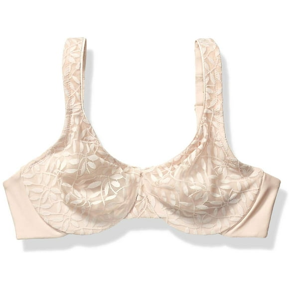 Olga Womens Sheer Leaves Minimizer Bra