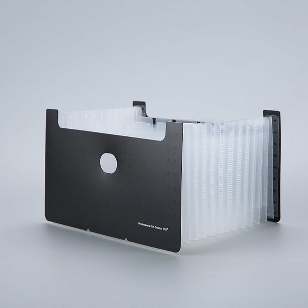 Zhuge Organizador de archivos expandible A5 , carpeta multicapa, bolsa de almacenamiento para hojas de tickets, soporte telescópico para el hogar, la oficina y los viajes, color negro