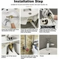 thumbnail image 4 of 4 Pieces Of Flexible Connecting Pipes, Stainless Steel Sanitary Hoses, Flexible Faucets, Flexible Connecting Pipes, Flexible Indoor Sanitary Hoses, Used For Sink Single Faucet Mixer 5620, 4 of 5
