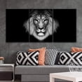 thumbnail image 2 of wall26 - 3 Panel Canvas Wall Art - A Lion Head on Black Background - Giclee Print Gallery Wrap Modern Home Art Ready to Hang - 16"x24" x 3 Panels, 2 of 4