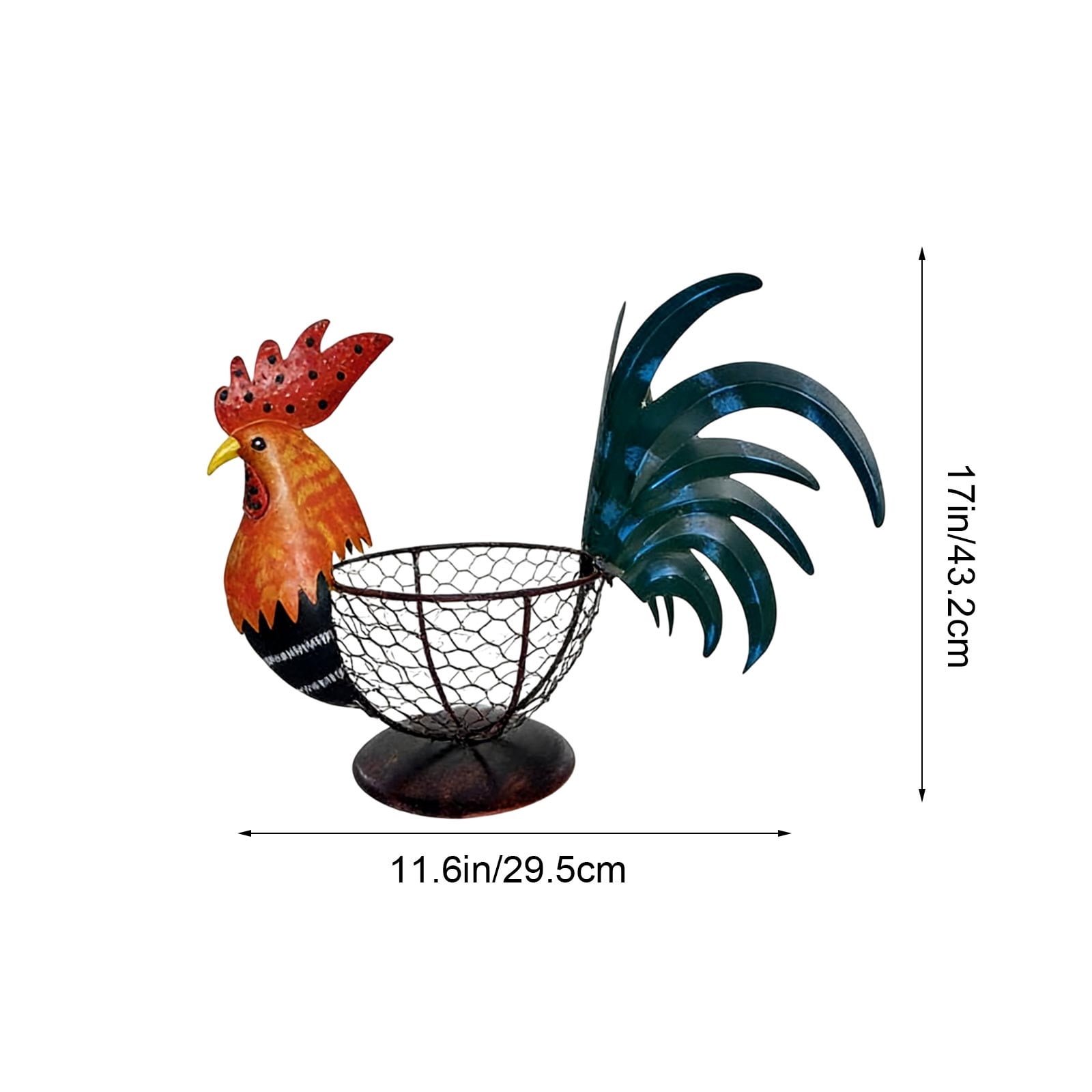 Easter Rooster Wrought Iron Ornament Outdoor Farm Animal Garden Decor Creative Balcony Planter Colorful Yard Art Sculpture