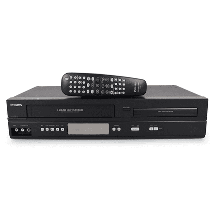 Pre-Owned Philips DVP3345VB/F7 DVD/VCR Combo Player w/ Original Remote, Manual, A/V Cables, & HDMI Converter