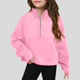 thumbnail image 2 of Taybagh Teen Hoodies Half Zip Loose Sweatshirt Cute Hoodies for Teen Girls Oversized Long Sleeve Shirts Pullover Short Top, 2 of 6