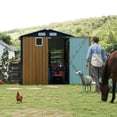 thumbnail image 2 of Aukfa 8x6 FT Metal Outdoor Storage Shed with Lockable Doors & Window, Heavy-Duty Galvanized Steel Garden Shed with Sloped Roof for Backyard, Patio, Bike & Tool Storage, Yellow, 2 of 8