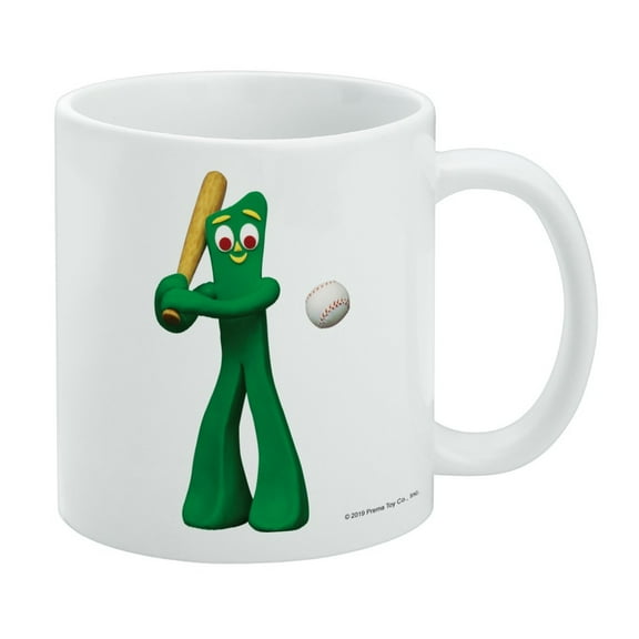 Baseball Player Gumby White Mug