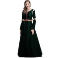 thumbnail image 4 of FeiKong Conjunto de disfraz de princesa Mérida valiente para mujer adulta, vestido y cinturón, prenda de película, vestido de fiesta de cosplay, 4 of 5