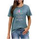 thumbnail image 1 of Mujeres Manga Corta de Verano Tops Pascua Impresa Cuello Redondo, Blusa de Moda Casual para la Primavera, 1 of 5