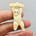 thumbnail image 2 of Waterbuffalo Bone Performing Bear | 58x32x6mm | Cream | 1 Bead, 2 of 8