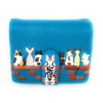 thumbnail image 1 of Porte-monnaie Petit Animal pour Femmes - Conception de Chats dans une Rangée - Cuir Végétalien - 4,5 Po, 1 of 4