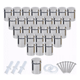 thumbnail image 1 of Chapetones De 19x25mm Para Montaje De Herrajes Vidrio,30 Pzs PLATA, 1 of 5