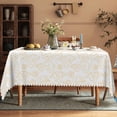 thumbnail image 2 of White Tablecloth for Rectangle Tables,Linen Table Cloth,Table Cover for Dining Kitchen Decor Party Banquet,54x78, 2 of 5